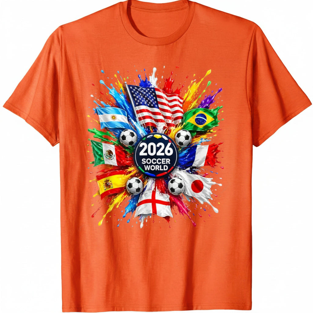 World Cup Fan T-Shirt -- Flag & Color Splash Football Print | Men's