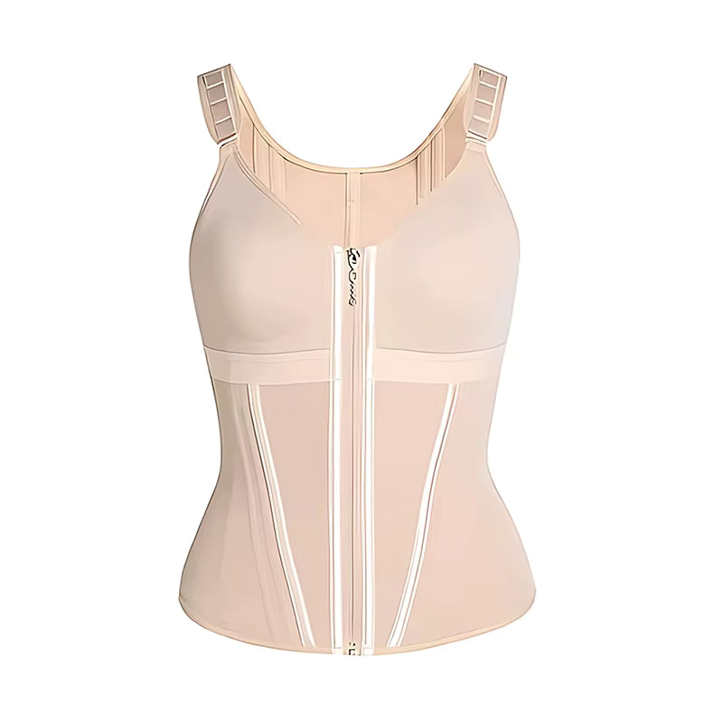 Colombian Fajas Waist Trainer Vest - High Compression Body Shaper with Zipper Hook for Tummy Control and Belly Slimming