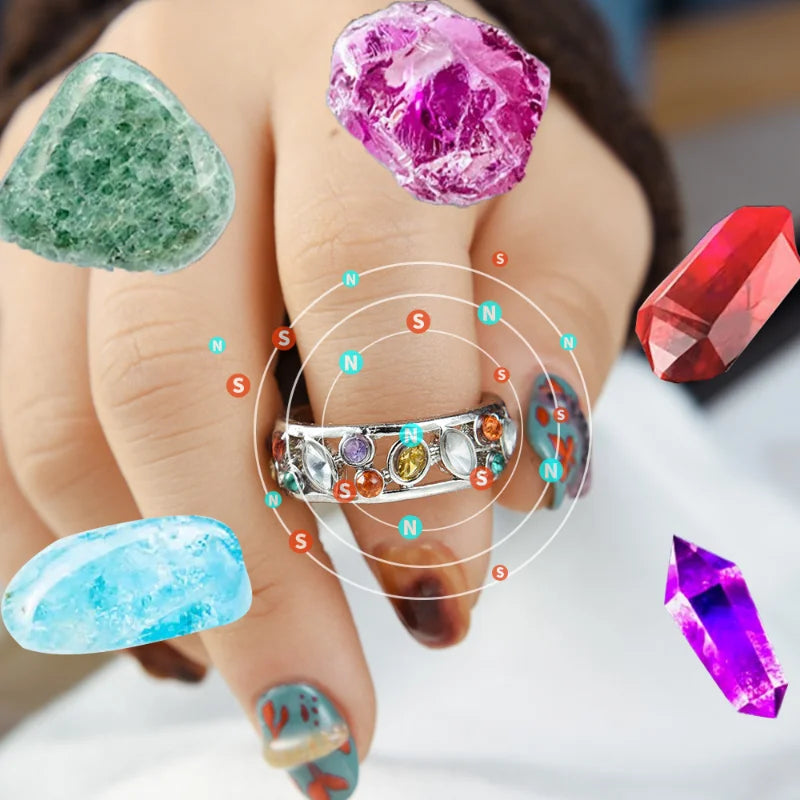 Crystal Quartz Ionic Therapy Ring for Women | Lymphatic Drainage & Wellness Jewelry
