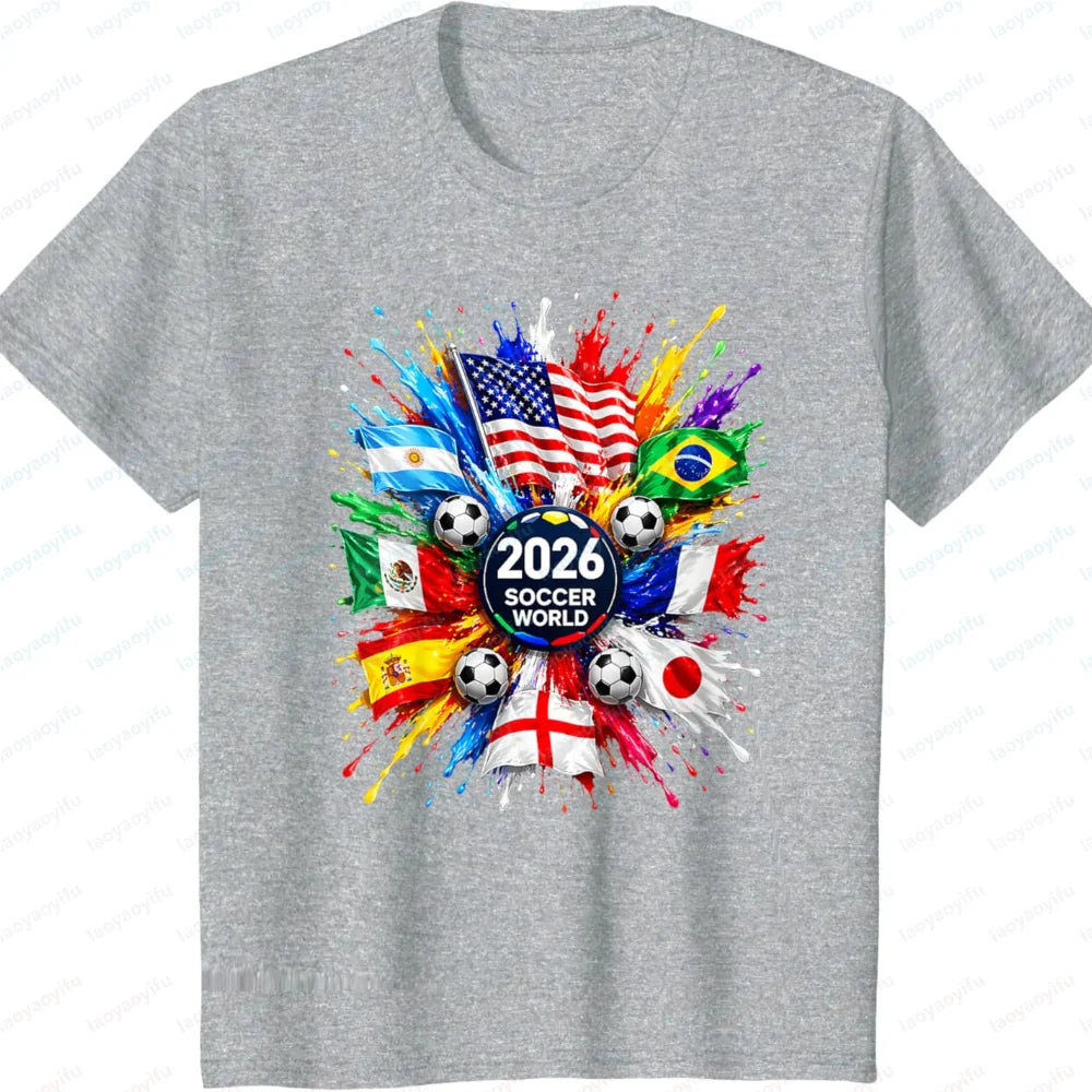 World Cup Fan T-Shirt -- Flag & Color Splash Football Print | Men's