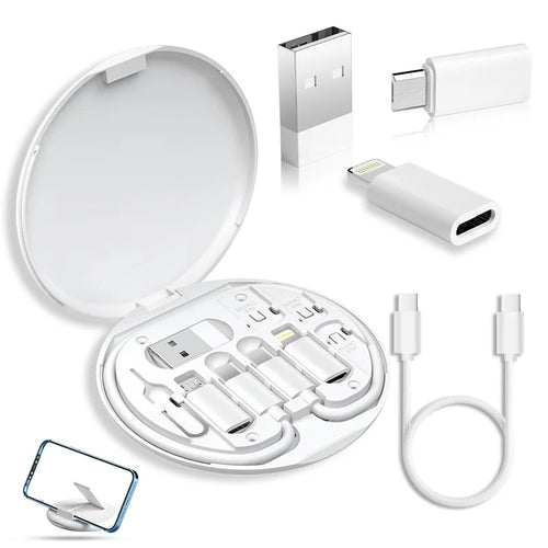 5-in-1 Charging Cable Set with Storage Box & Phone Stand (60W Fast Charge)