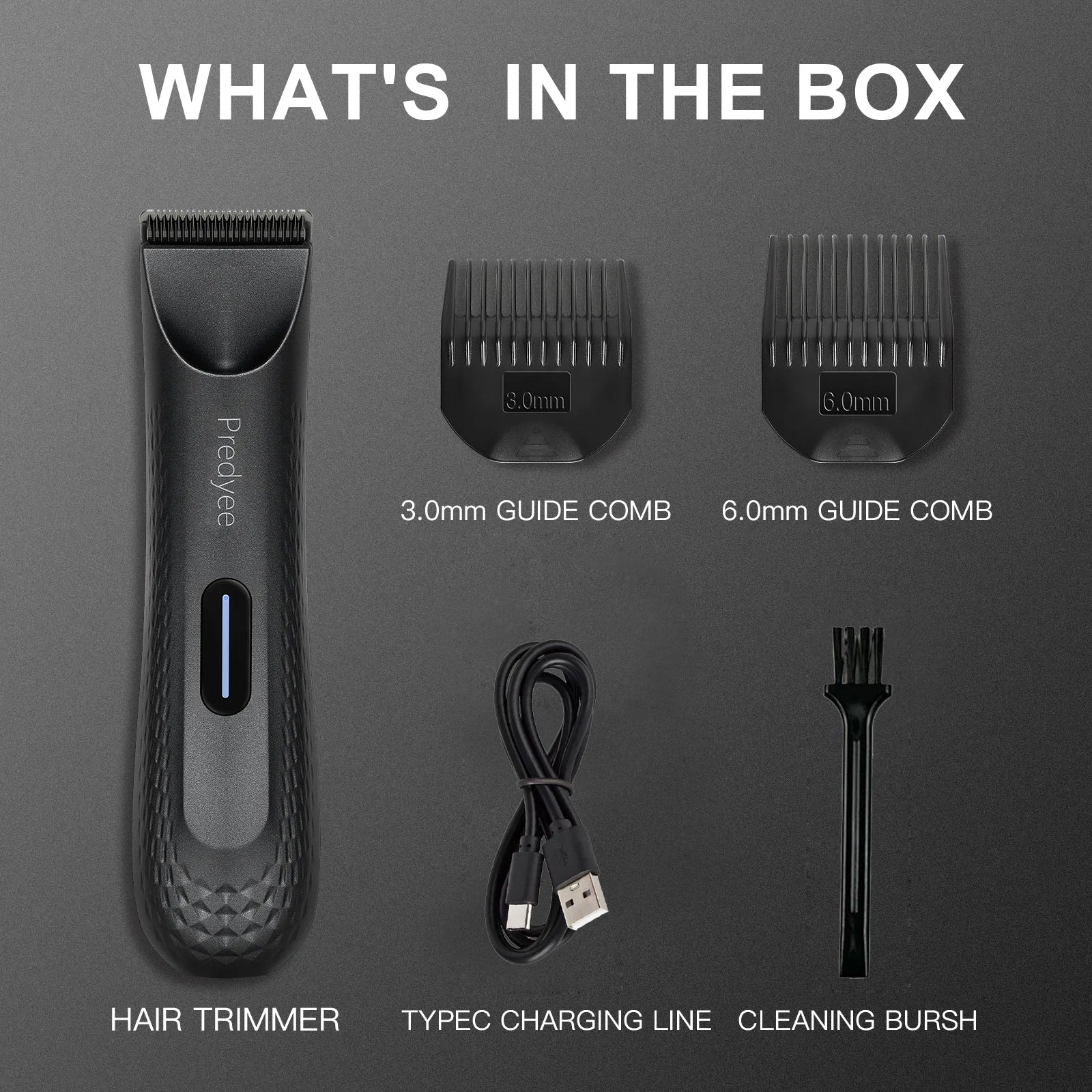 Waterproof Body & Groin Hair Trimmer with Ceramic Blade (IPX7, Rechargeable)