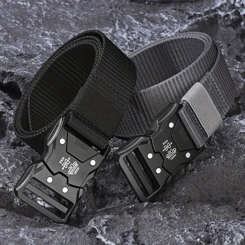 2-Pack Tactical Belt with Automatic Buckle | Unisex Outdoor Belt for Men & Women