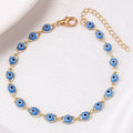 Bohemian Evil Eye Charm Bracelet -- Gold & Silver Brass Chain | Unisex Prayer Jewelry