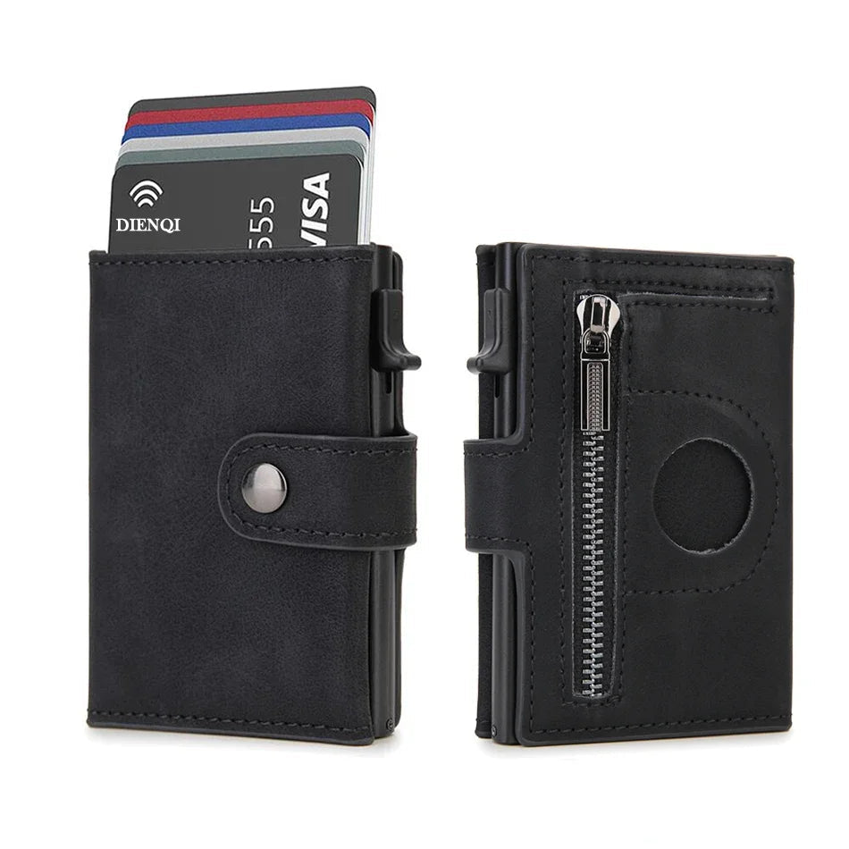RFID Blocking Slim Wallet with AirTag Pocket -- Minimalist Card Holder for Men & Women