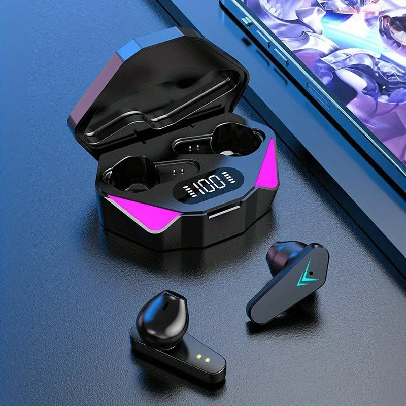X15 Gaming Wireless Earbuds with Noise Cancelling, LED Display & Mic (Bluetooth 5.3)