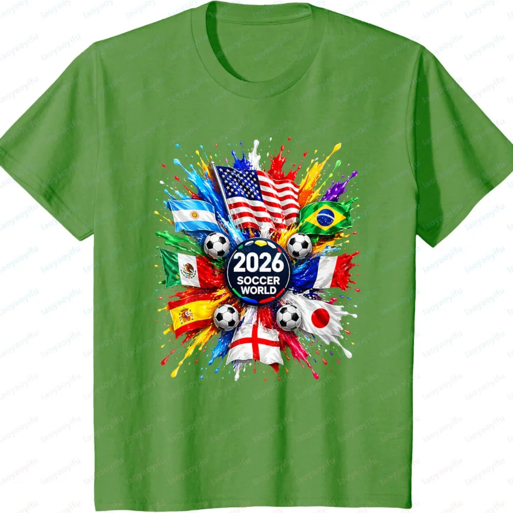 World Cup Fan T-Shirt -- Flag & Color Splash Football Print | Men's