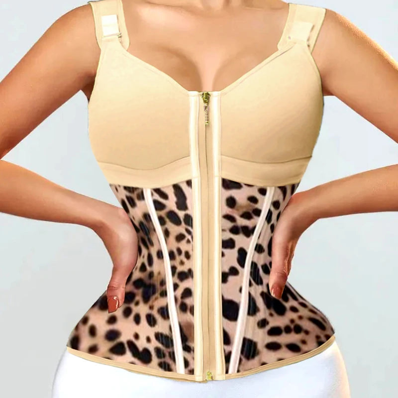 Colombian Fajas Waist Trainer Vest - High Compression Body Shaper with Zipper Hook for Tummy Control and Belly Slimming