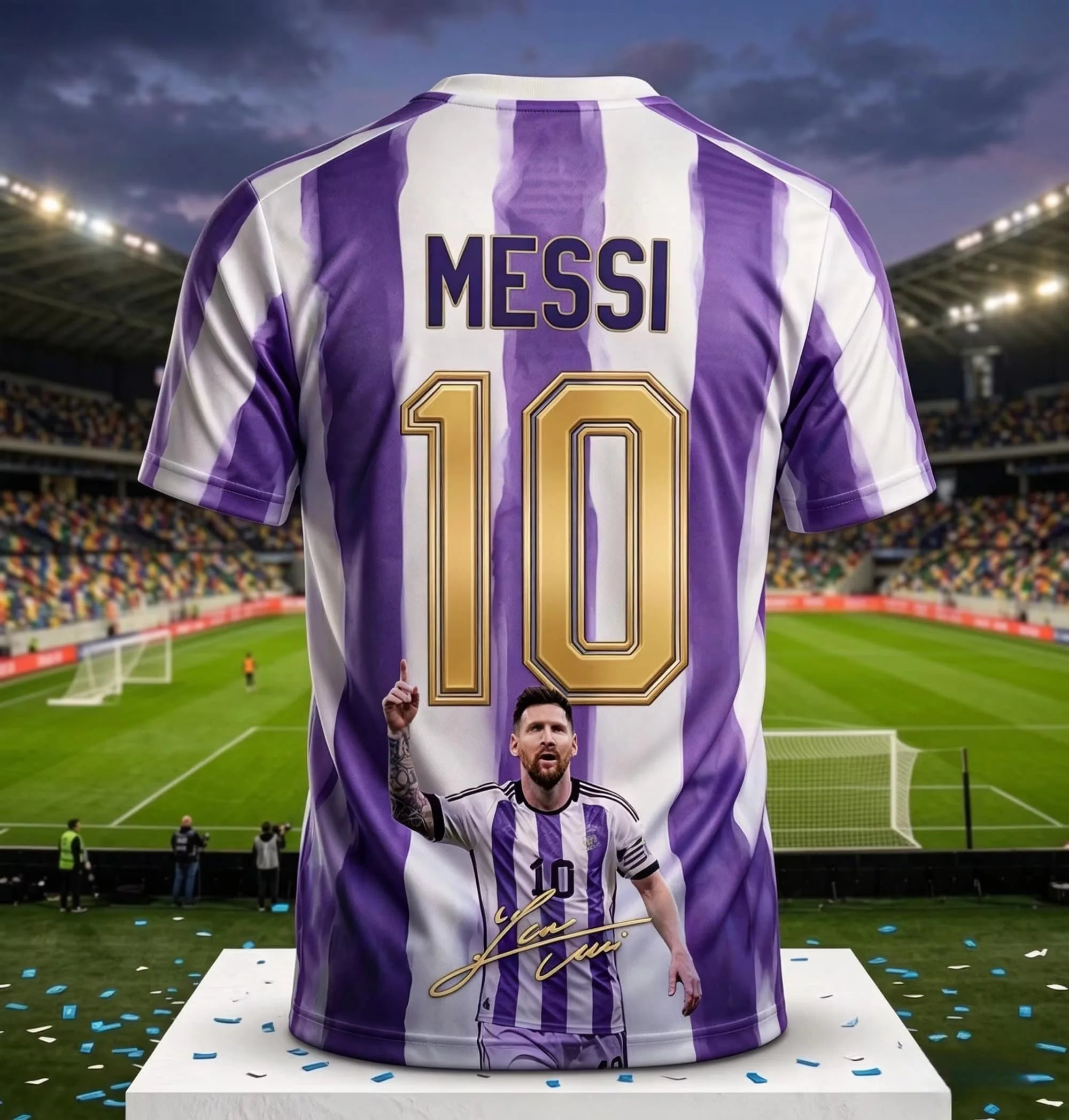 Argentina Football Fan Jersey -- Blue & White Stripe 3D Print | Men's & Women's