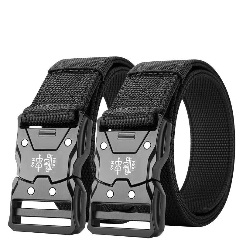 2-Pack Tactical Belt with Automatic Buckle | Unisex Outdoor Belt for Men & Women