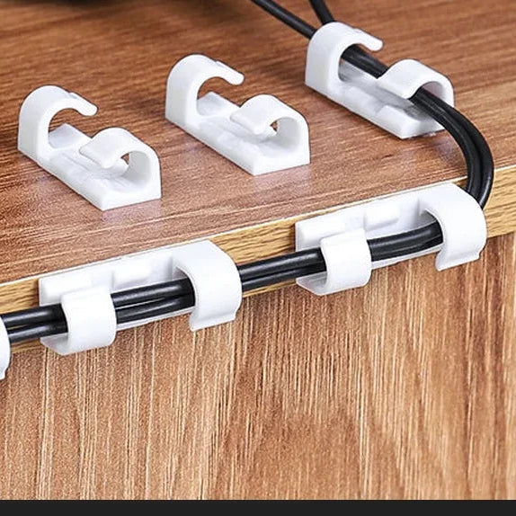 Self-Adhesive Cable Clips & Wire Holder | Cord Management Organizer for Desk, Home, Office & Car