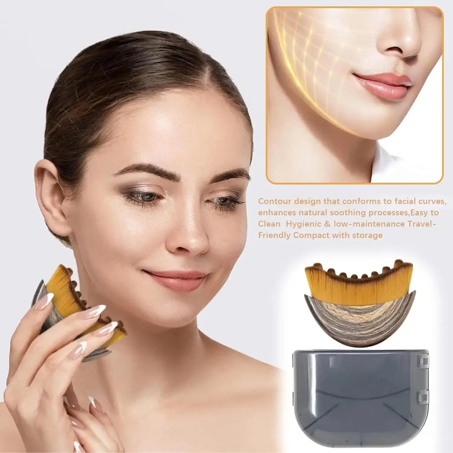 Lymphatic Contour Face Brush – Jawline & Chin Sculpting Massage Tool