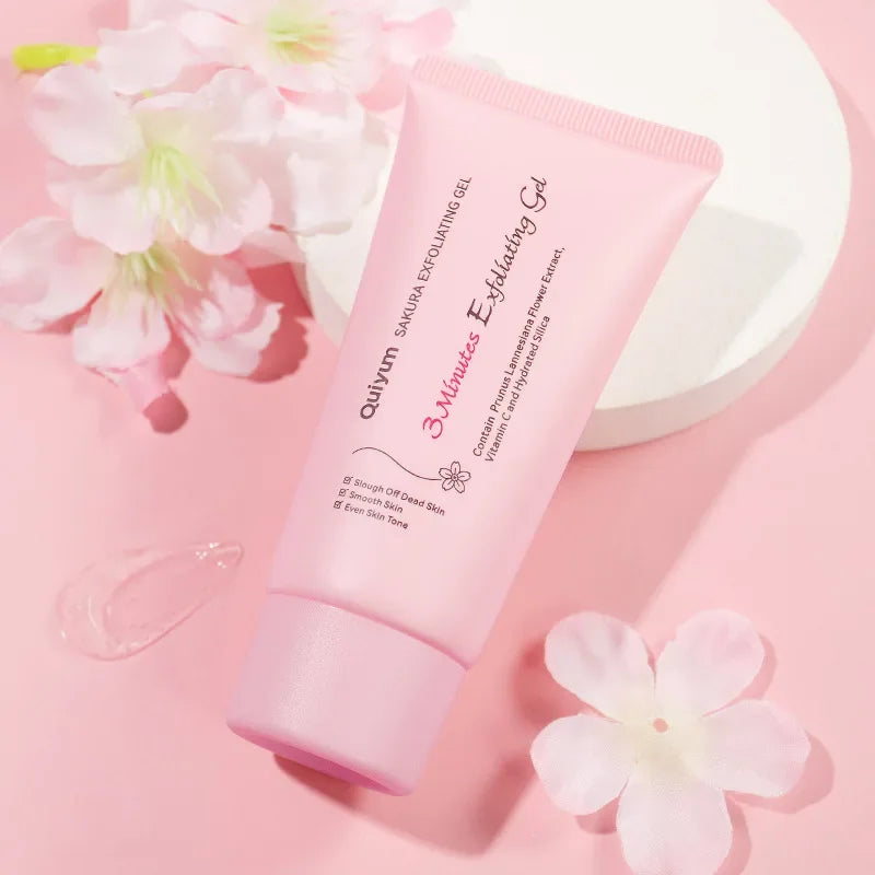 Sakura Exfoliating Peeling Gel | Deep Cleansing Facial Scrub with Vitamin C & Hyaluronic Acid