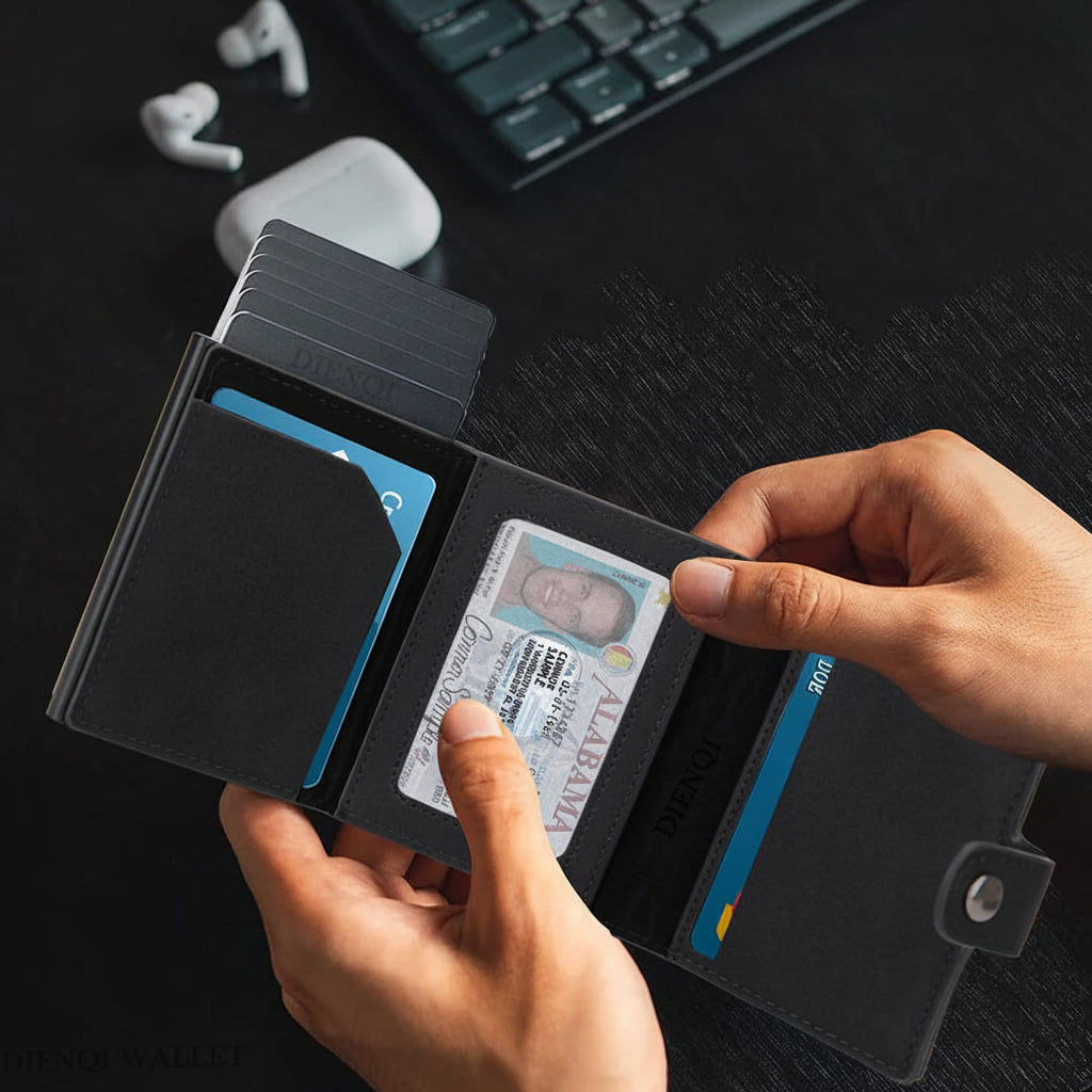 RFID Blocking Slim Wallet with AirTag Pocket -- Minimalist Card Holder for Men & Women