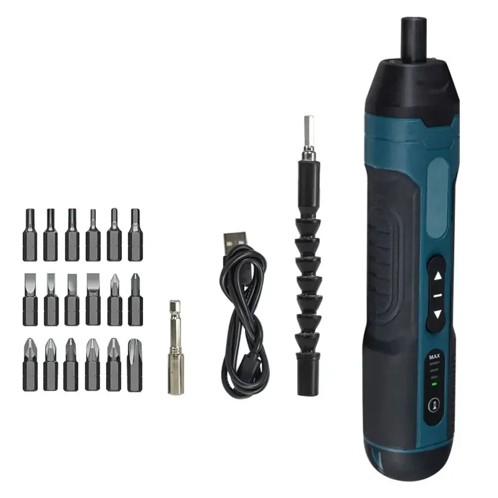 Mini Cordless Electric Screwdriver & Power Drill with Rechargeable Battery (1300mAh)