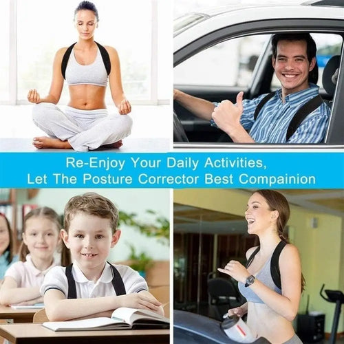 Adjustable Back & Shoulder Support Brace -- Lightweight & Discreet
