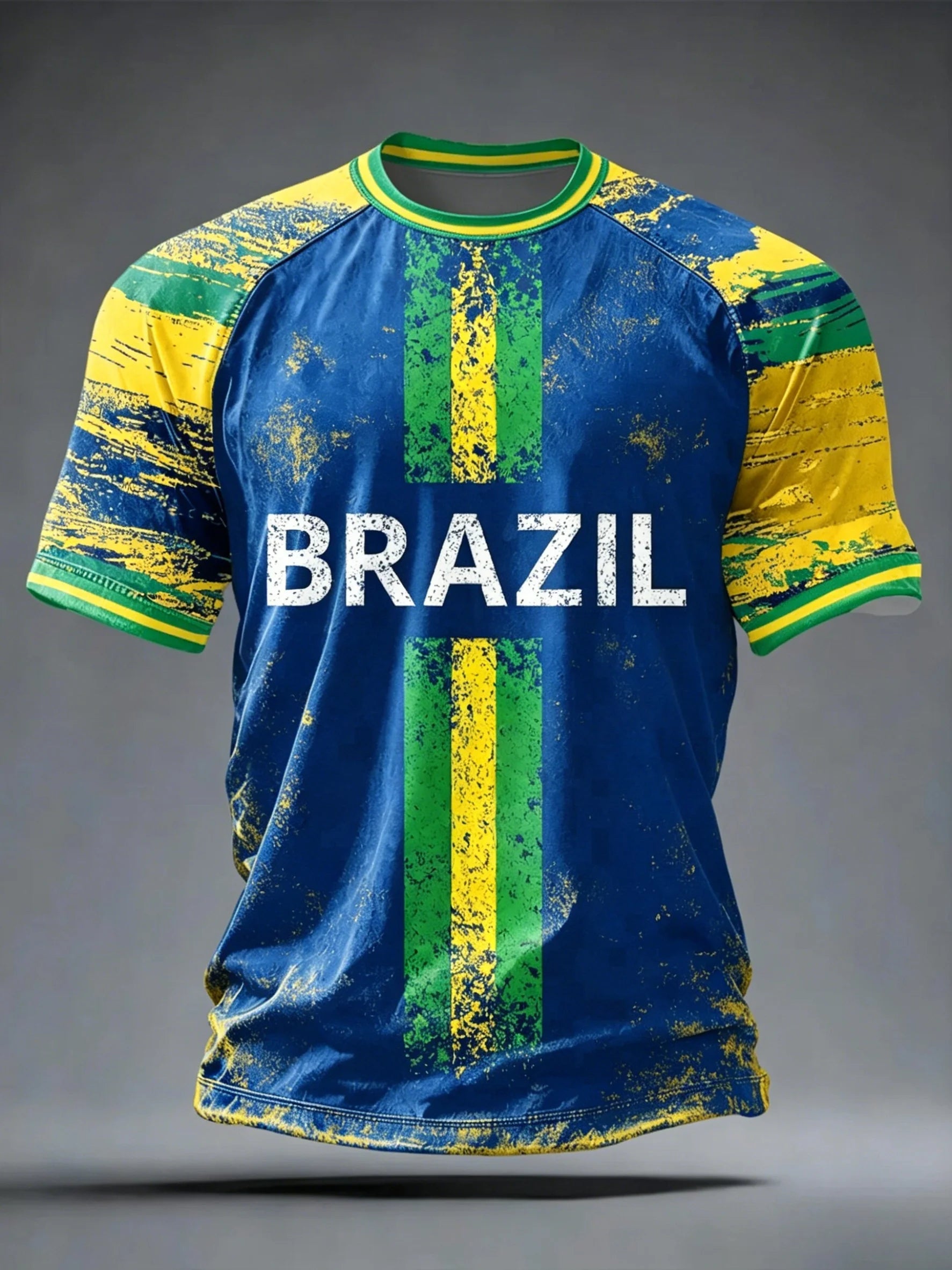 Brazil Football Fan Jersey -- Classic Stripe Tee | Men's Summer Sport