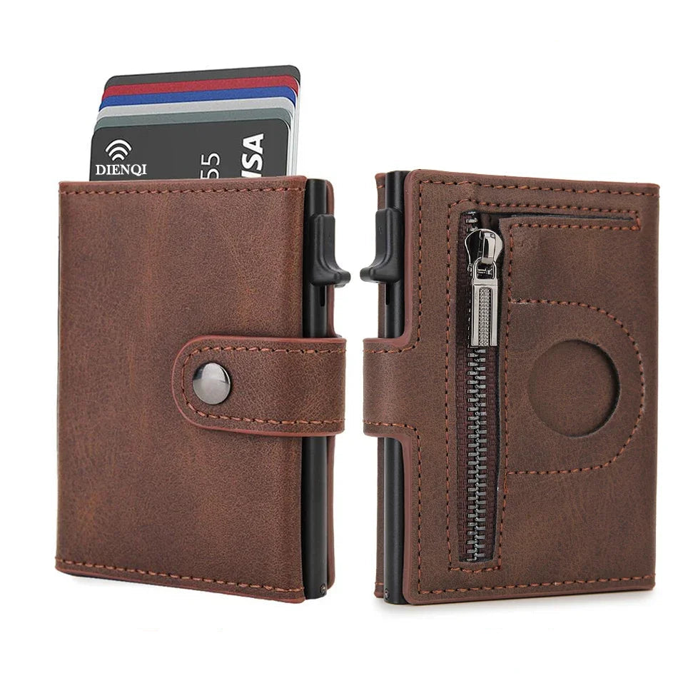 RFID Blocking Slim Wallet with AirTag Pocket -- Minimalist Card Holder for Men & Women