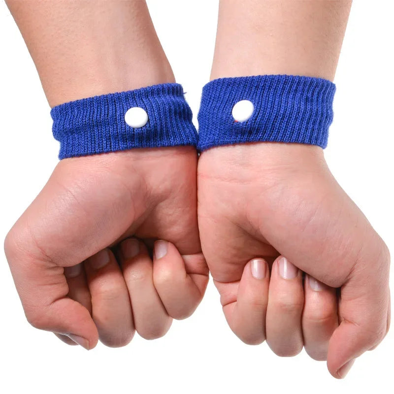 Anti Nausea Acupressure Wristbands - Motion Sickness Relief Bracelets for Travel, Car, Boat, Plane and Morning Sickness - 2 Pack
