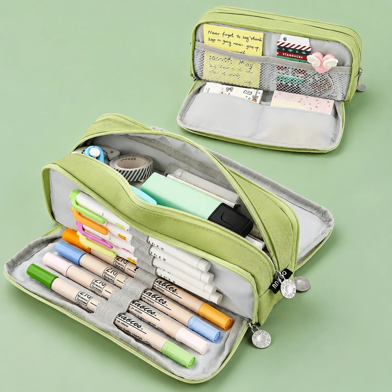Large-Capacity Three-Layer Oxford Pencil Case — Multi-Pocket Stationery Organizer