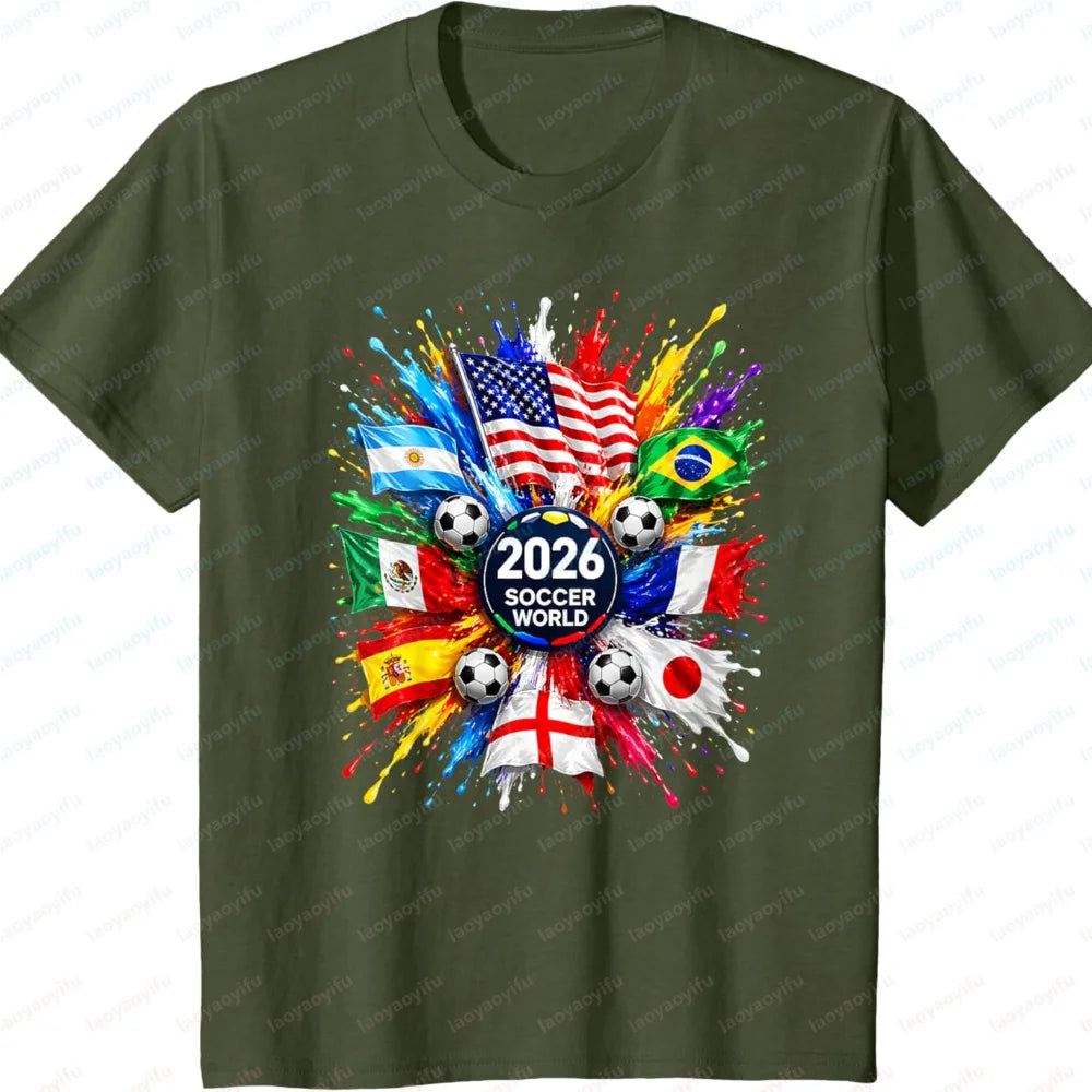 World Cup Fan T-Shirt -- Flag & Color Splash Football Print | Men's