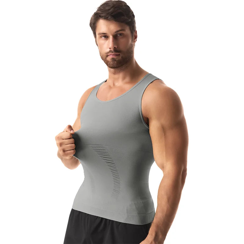 Men's Compression Vest -- Sleeveless Shapewear Tank Top for Gym & Daily Wear