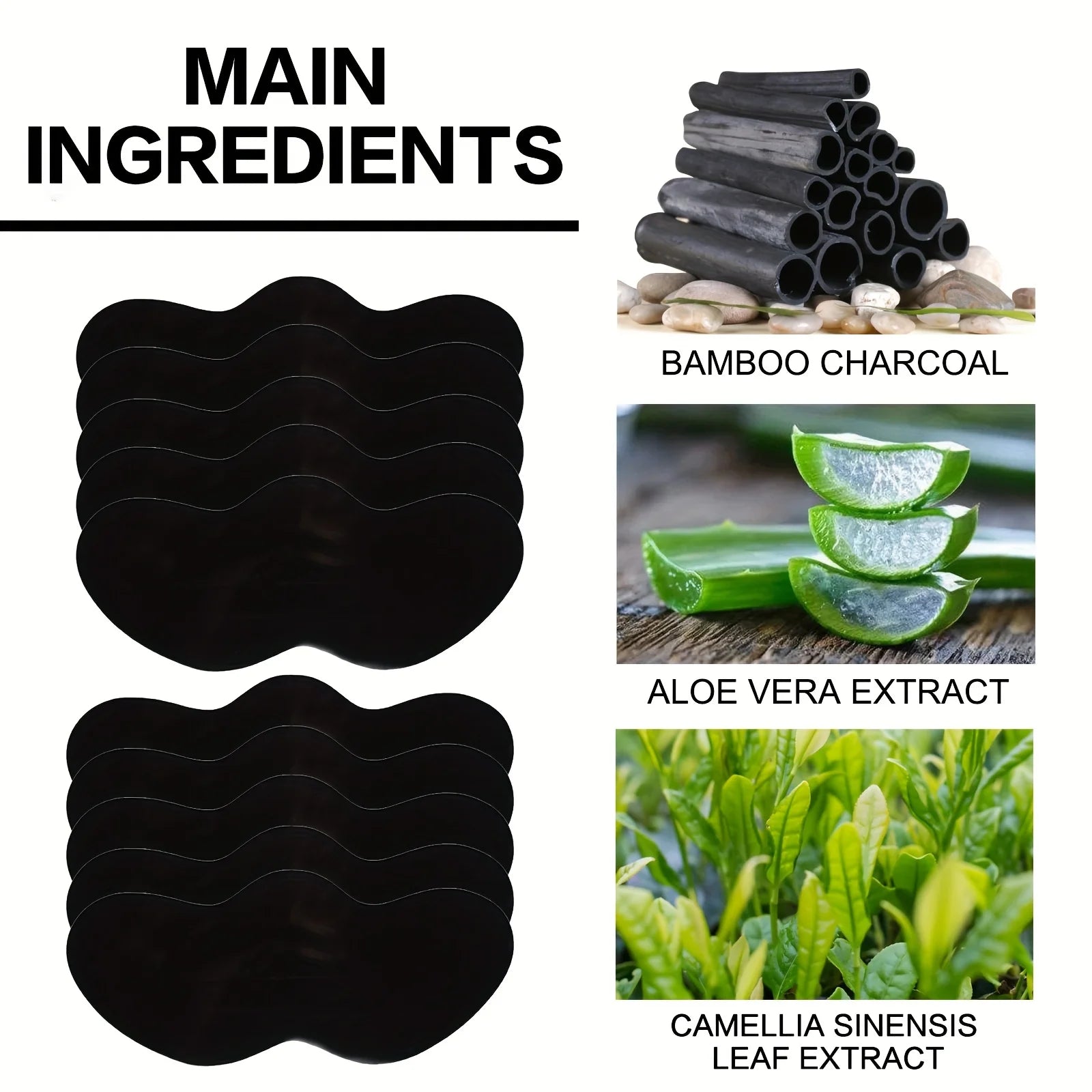 Bamboo Charcoal Blackhead Nose Strips -- Deep Pore Cleansing Patches