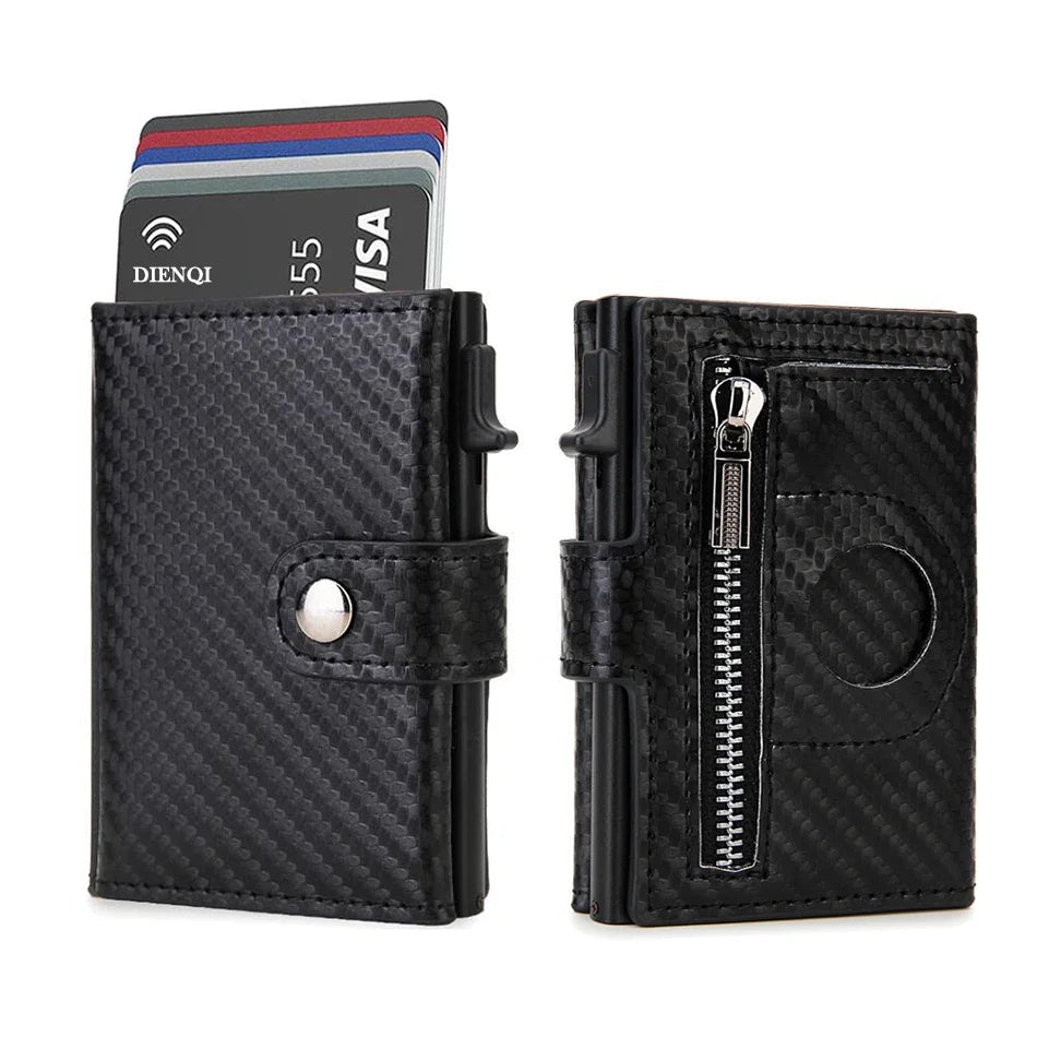 RFID Blocking Slim Wallet with AirTag Pocket -- Minimalist Card Holder for Men & Women