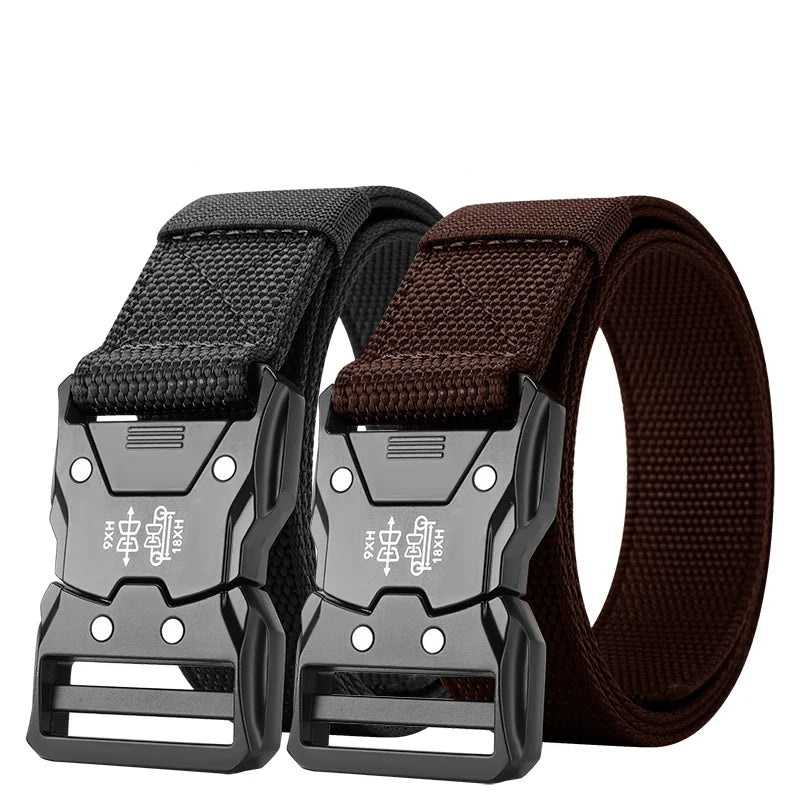 2-Pack Tactical Belt with Automatic Buckle | Unisex Outdoor Belt for Men & Women