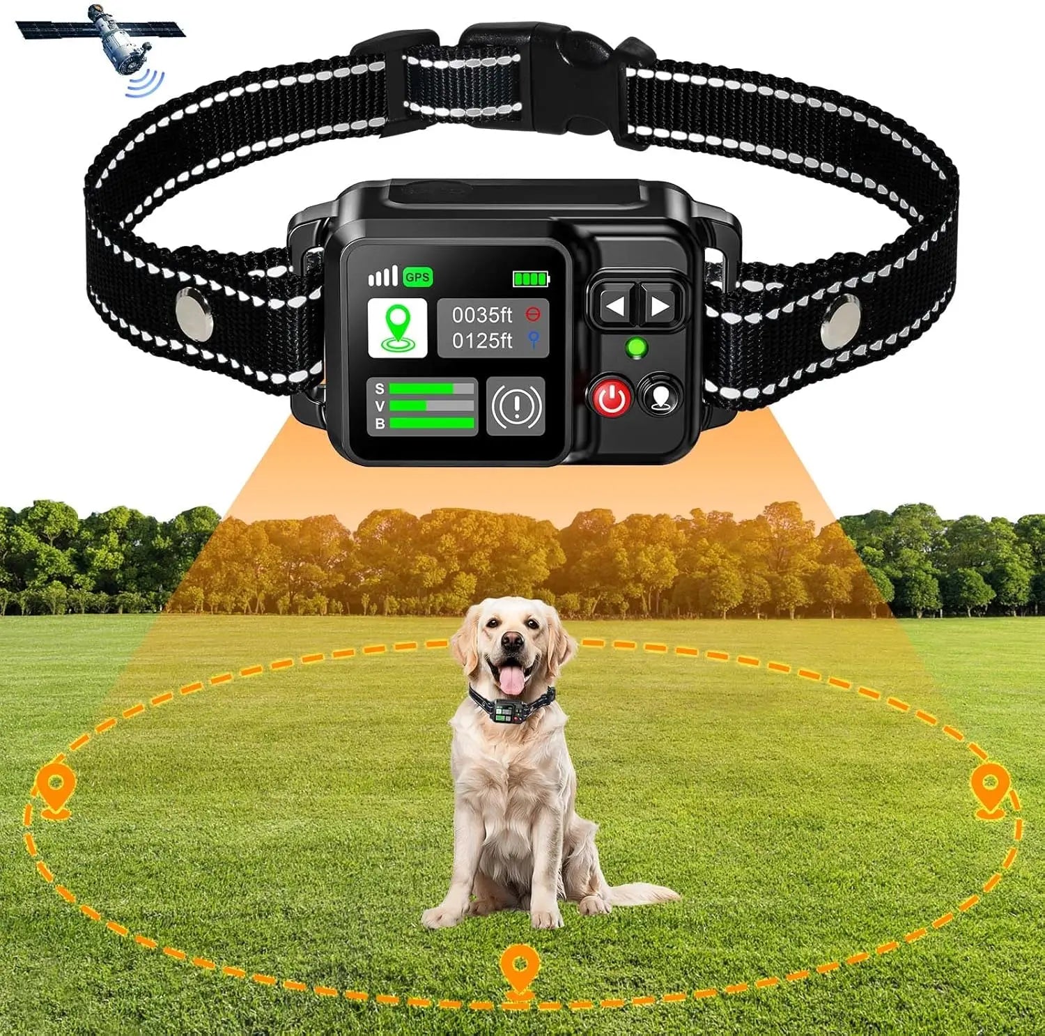 GPS Wireless Dog Fence System -- Electric Satellite Fencing | Range up to 6562 ft