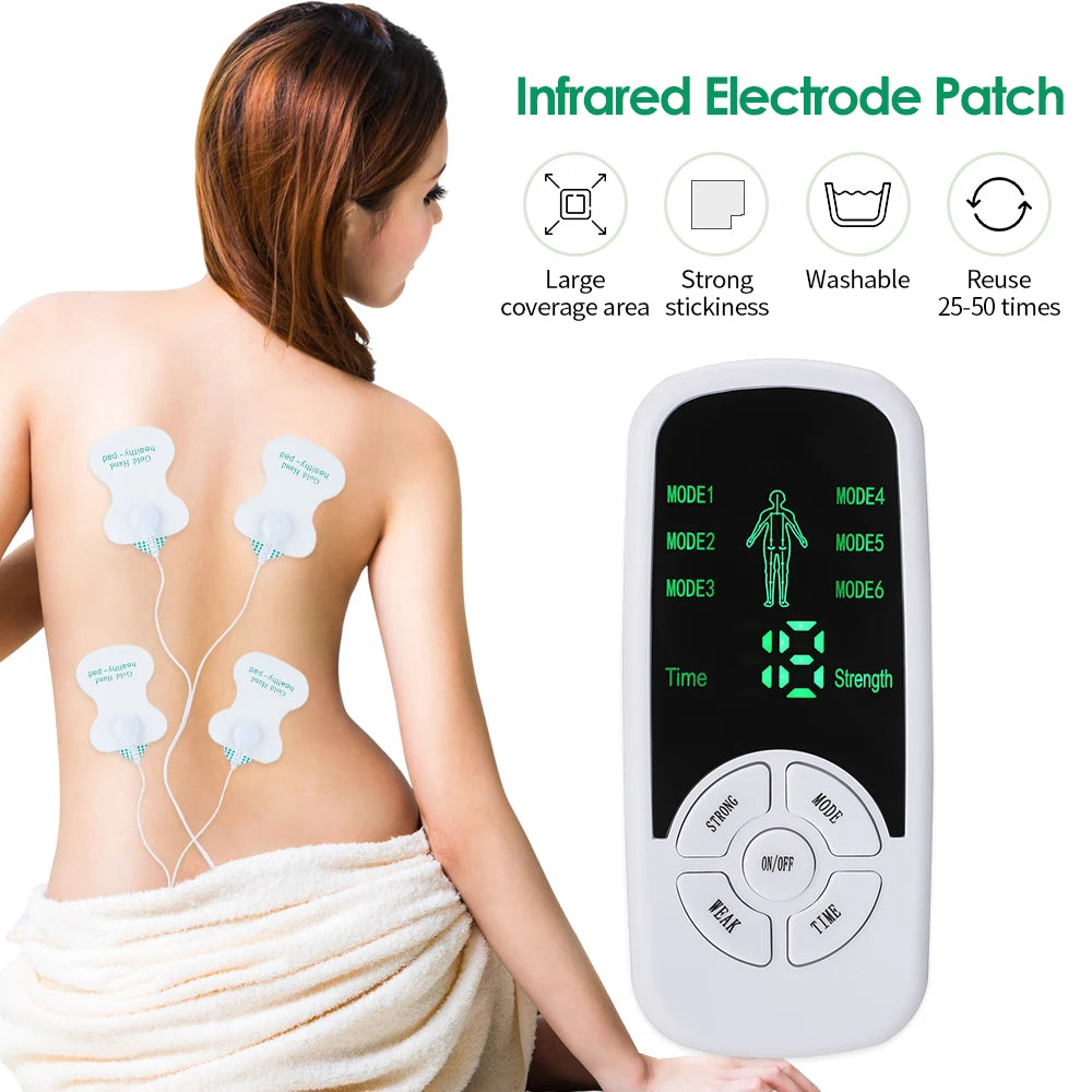 EMS Pulse Muscle Stimulator & Body Massager | 6 Modes, TENS Acupuncture Therapy Device