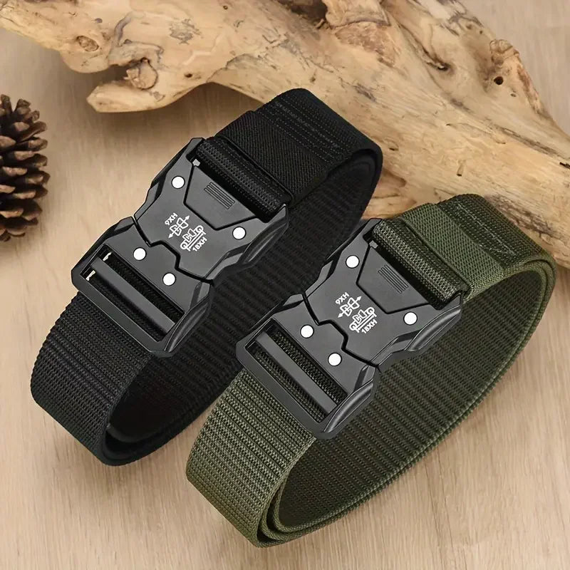 2-Pack Tactical Belt with Automatic Buckle | Unisex Outdoor Belt for Men & Women