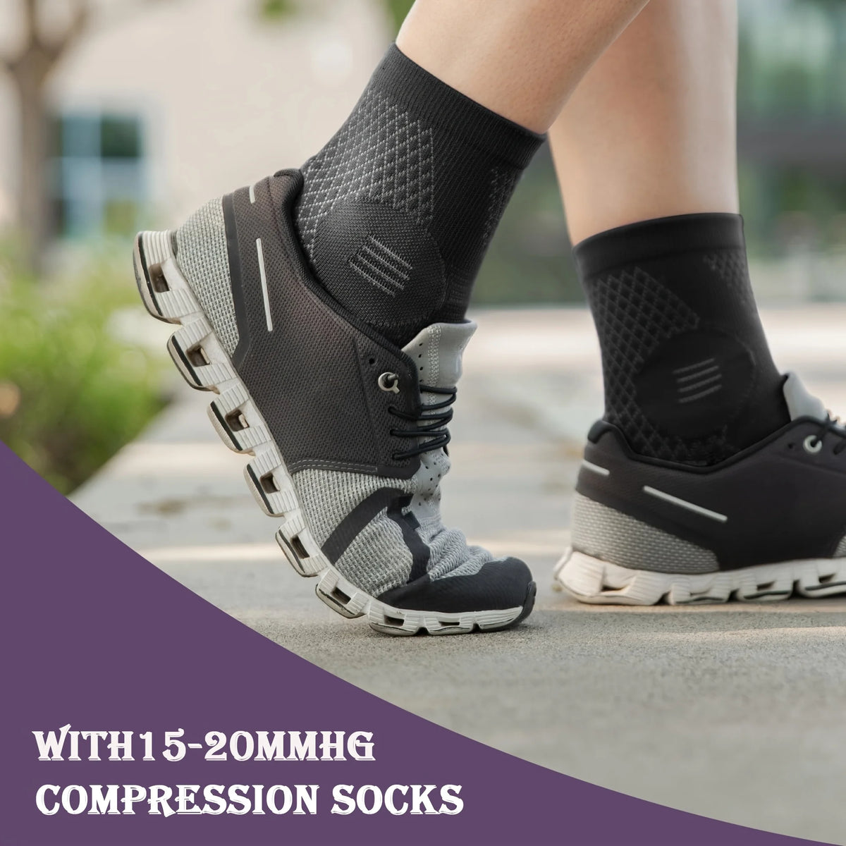 Ankle Compression Socks - Instant Foot and Ankle Pain Relief - Open Toe Support Sleeve for Swelling, Plantar Fasciitis and Tired Feet - 1 Pair