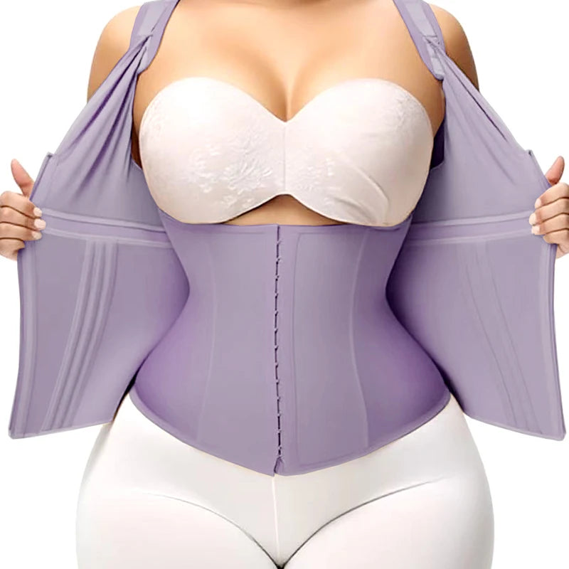 Colombian Fajas Waist Trainer Vest - High Compression Body Shaper with Zipper Hook for Tummy Control and Belly Slimming