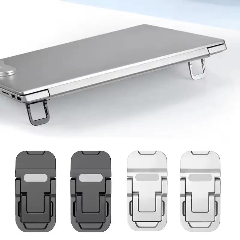 2-Pack Mini Foldable Laptop Stand | Self-Adhesive Keyboard Riser with 2 Adjustable Angles | Invisible Notebook Lifter for MacBook, Lenovo, Surface & More