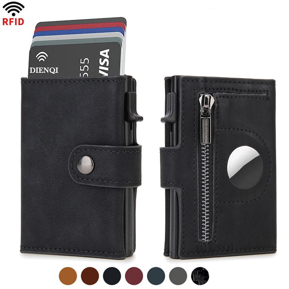 RFID Blocking Slim Wallet with AirTag Pocket -- Minimalist Card Holder for Men & Women