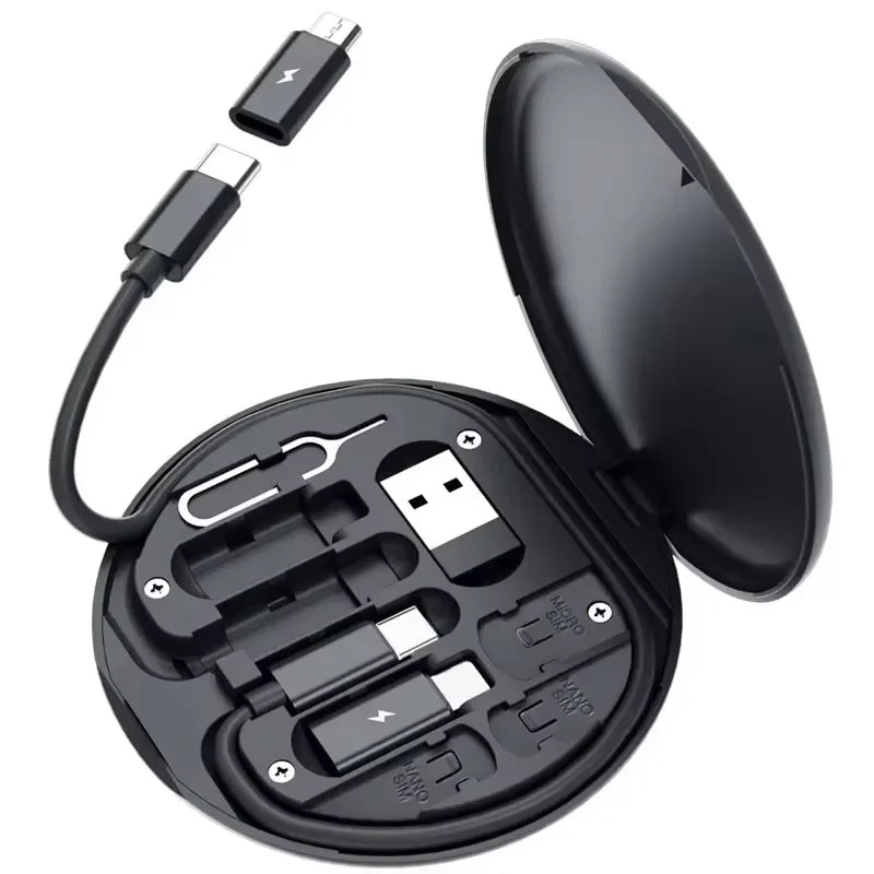 5-in-1 Charging Cable Set with Storage Box & Phone Stand (60W Fast Charge)
