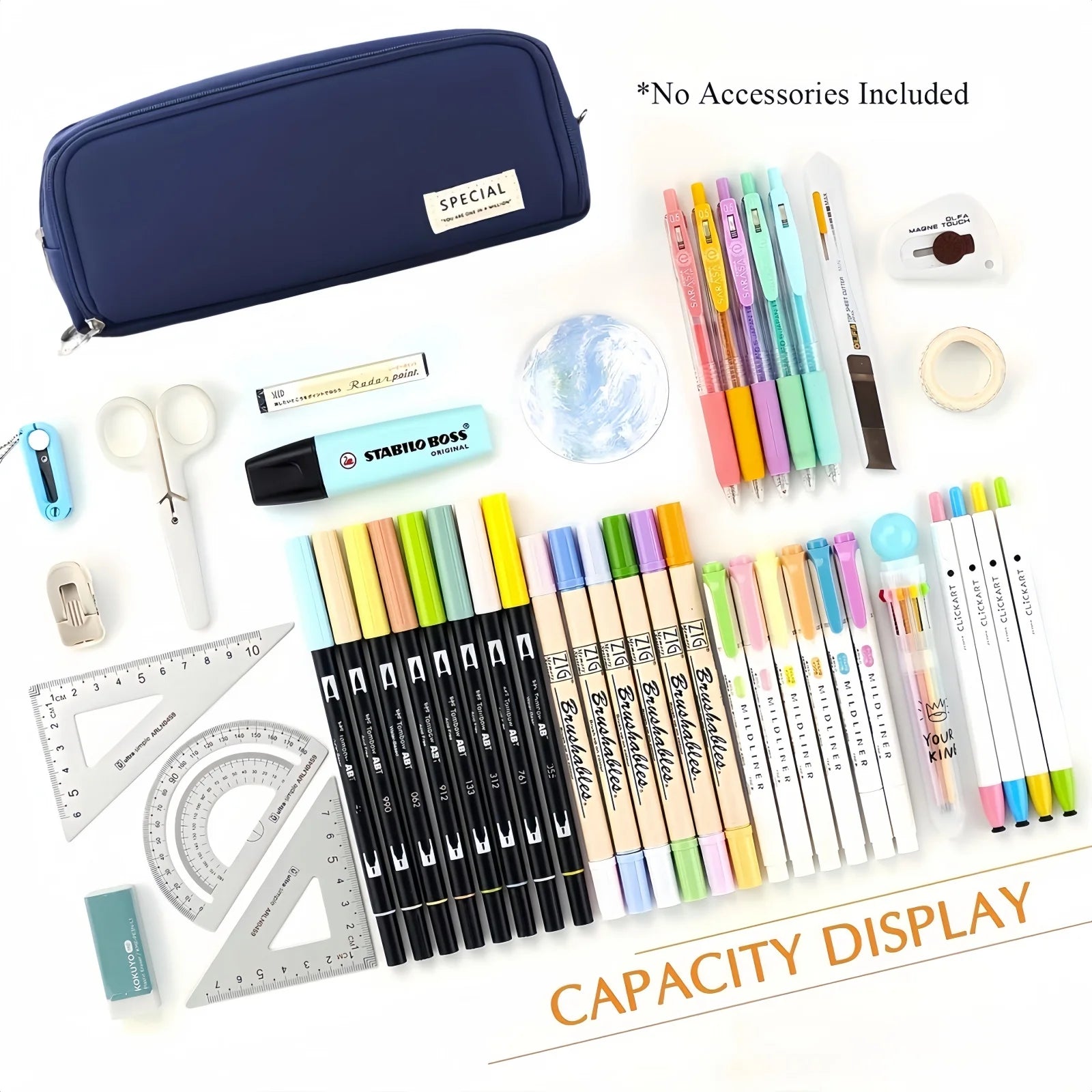 Large-Capacity Three-Layer Oxford Pencil Case — Multi-Pocket Stationery Organizer