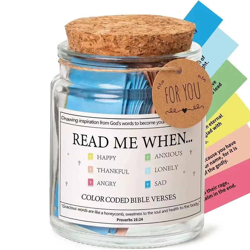 Bible Verses in a Jar | Colorful Scripture Notes with Gift Box | Christian Gratitude & Blessings Gift