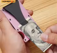 RFID Blocking Slim Wallet -- Aluminum Pop-Up Card Holder with Money Clip for Men