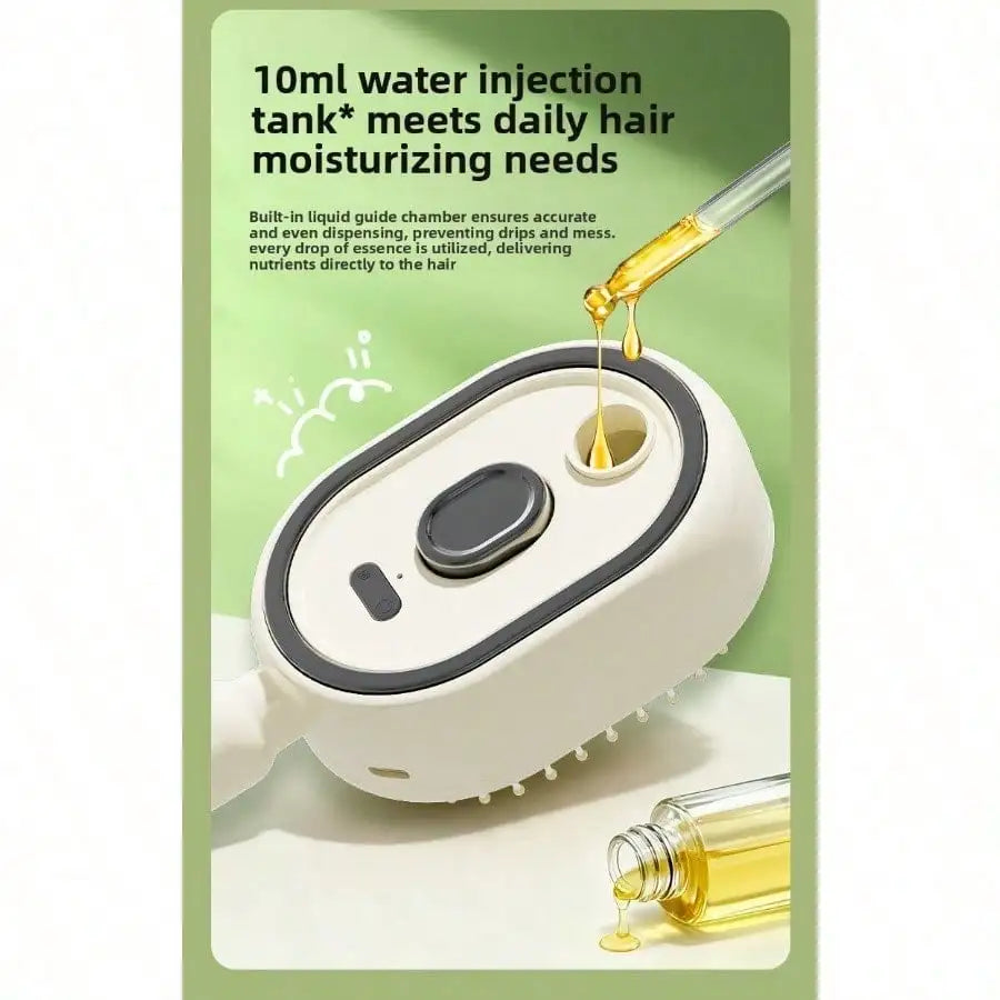 Electric Spray Air Cushion Hair Comb -- Essential Oil Mist, Scalp Massage & Self-Cleaning Brush for Women