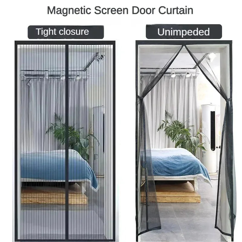 Magnetic Mesh Mosquito Screen Curtain for Doors & Windows | Self-Closing, No-Drill Install