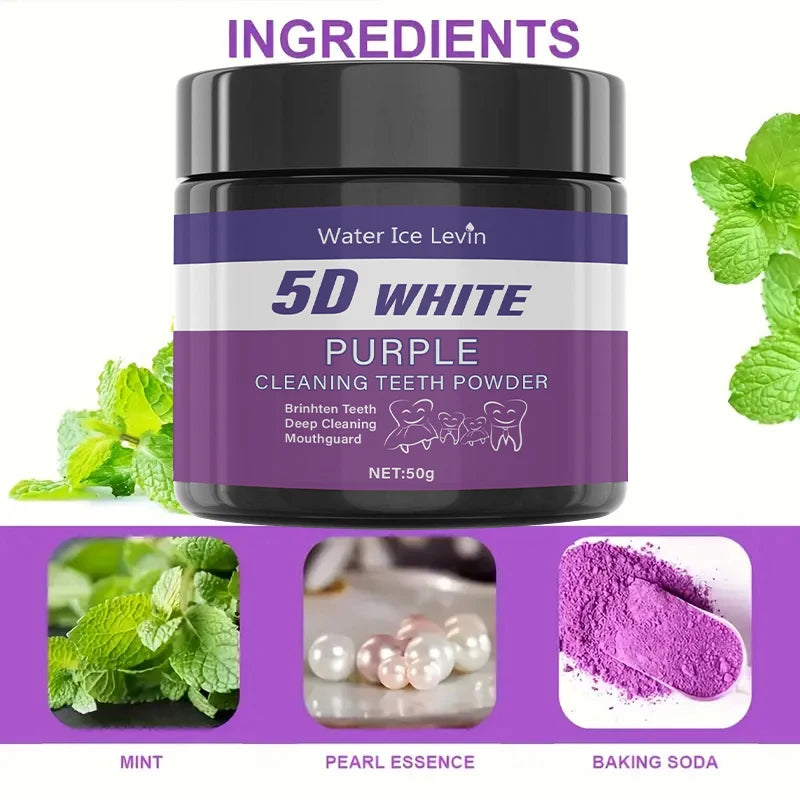 Purple Tooth Cleaning Powder | Sulfate-Free Deep Cleaning & Whitening | Results in 5 Days