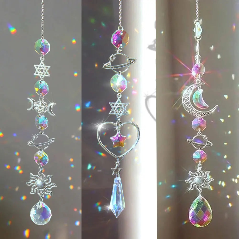 Crystal Rainbow Wind Chime -- Sun Catcher Dream Catcher Pendant | Home & Garden Décor