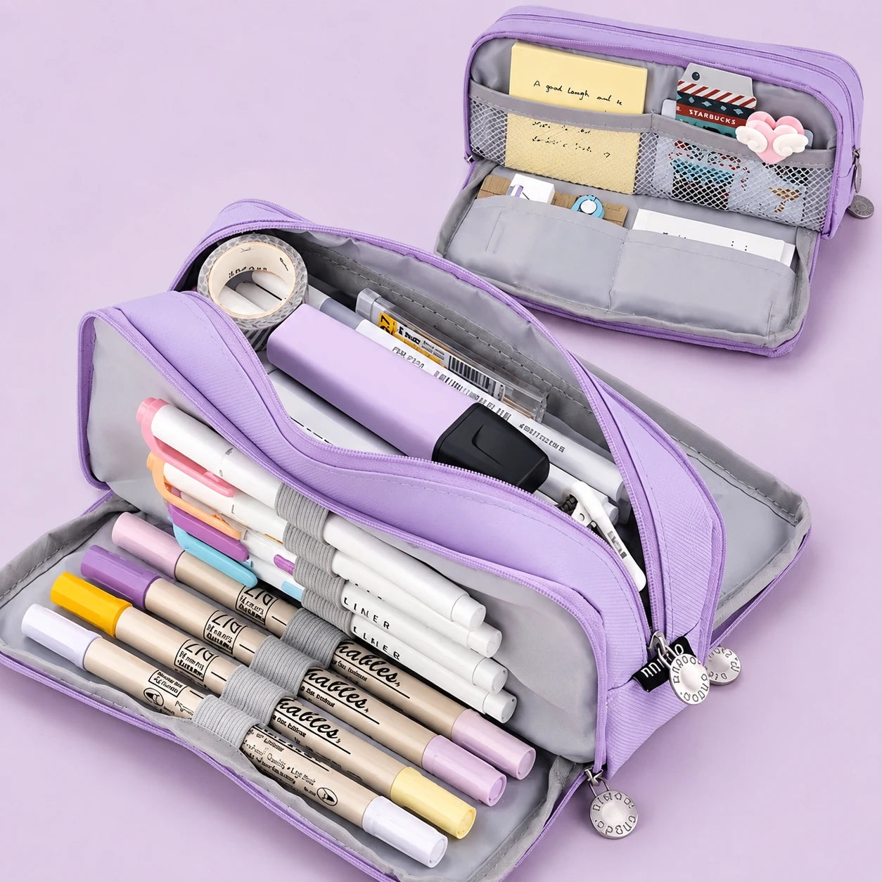 Large-Capacity Three-Layer Oxford Pencil Case — Multi-Pocket Stationery Organizer