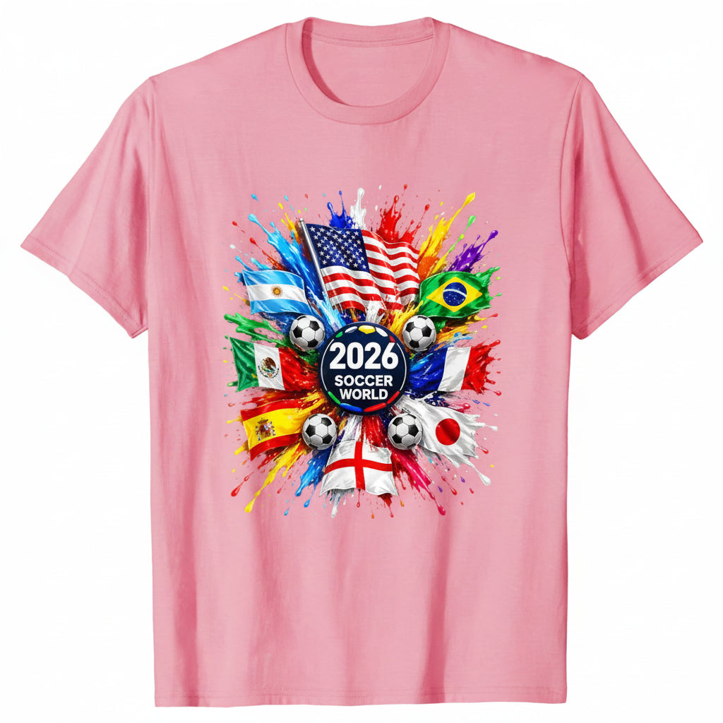 World Cup Fan T-Shirt -- Flag & Color Splash Football Print | Men's