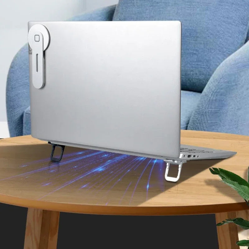 2-Pack Mini Foldable Laptop Stand | Self-Adhesive Keyboard Riser with 2 Adjustable Angles | Invisible Notebook Lifter for MacBook, Lenovo, Surface & More