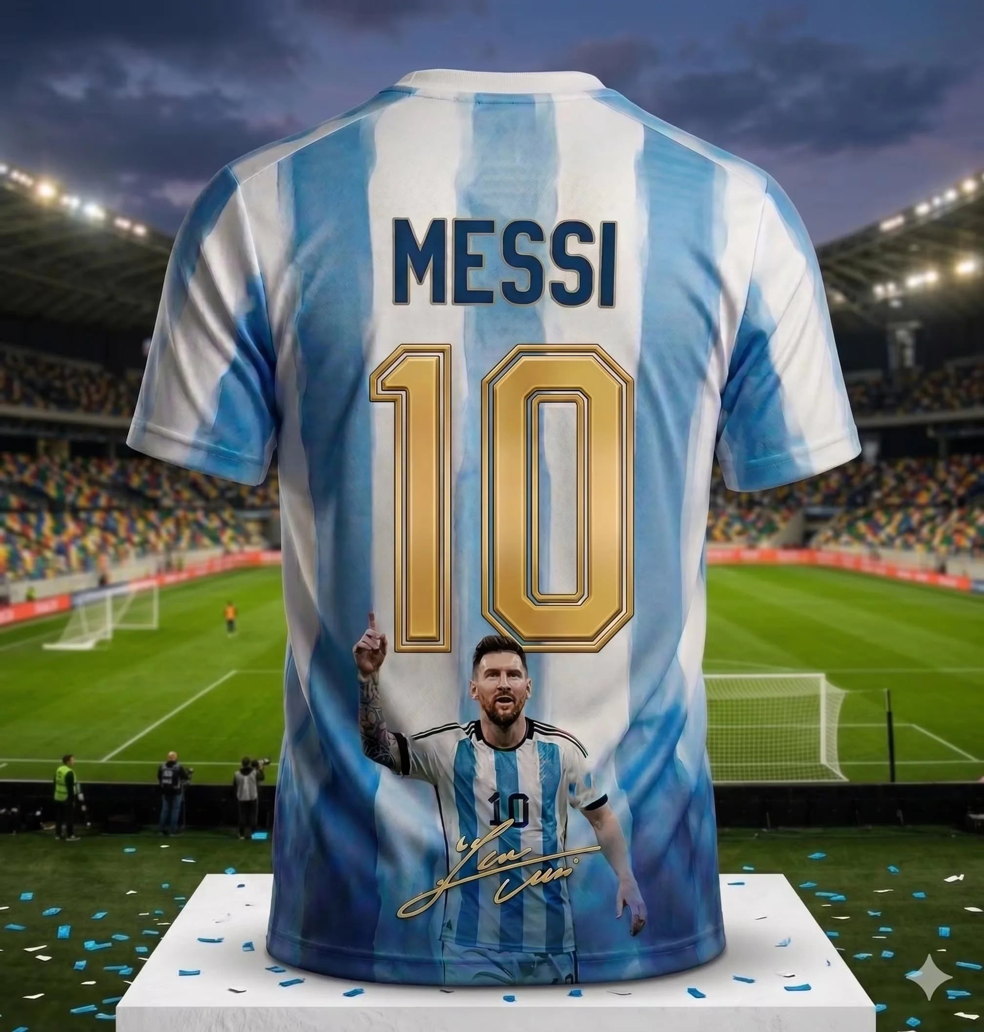 Argentina Football Fan Jersey -- Blue & White Stripe 3D Print | Men's & Women's