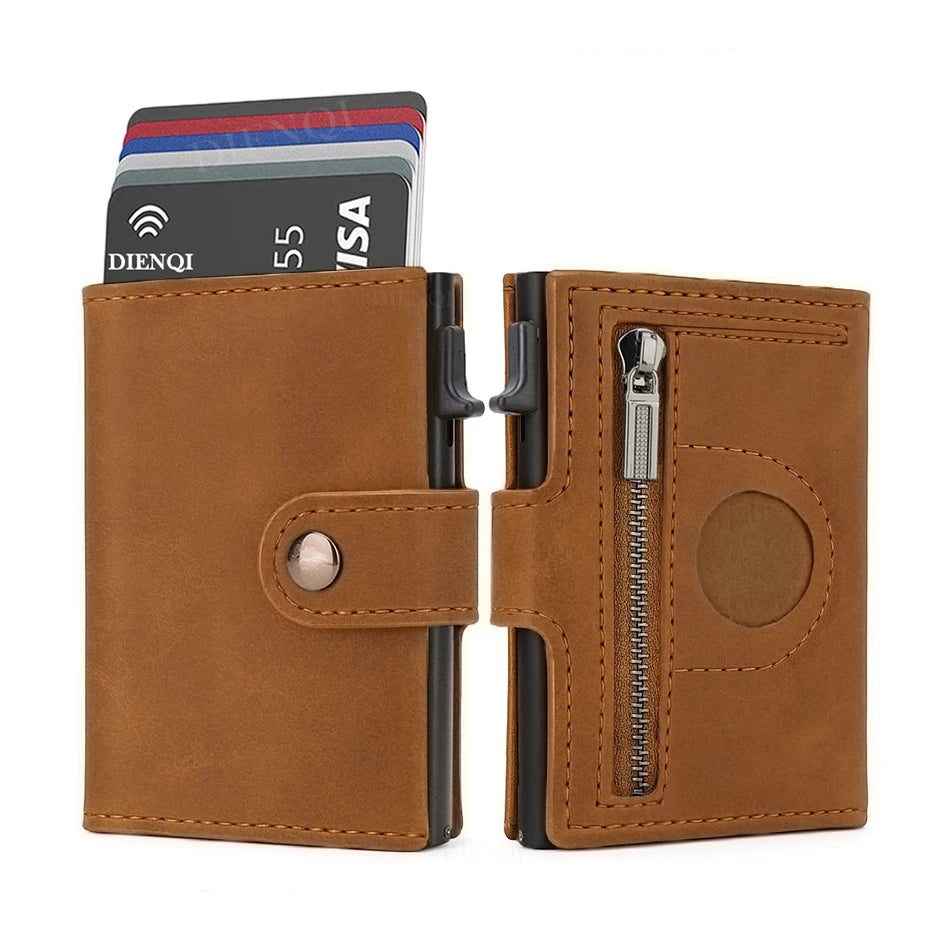 RFID Blocking Slim Wallet with AirTag Pocket -- Minimalist Card Holder for Men & Women