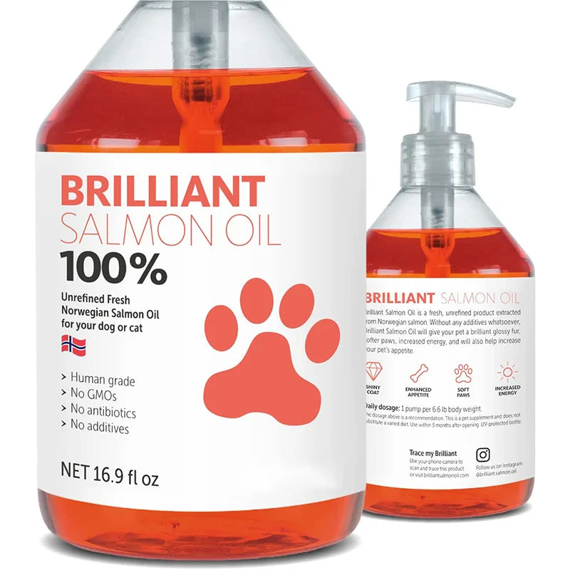 Salmon Fish Oil for Dogs & Cats -- 21 Omega Fatty Acids | 6.76 fl oz Natural Supplement